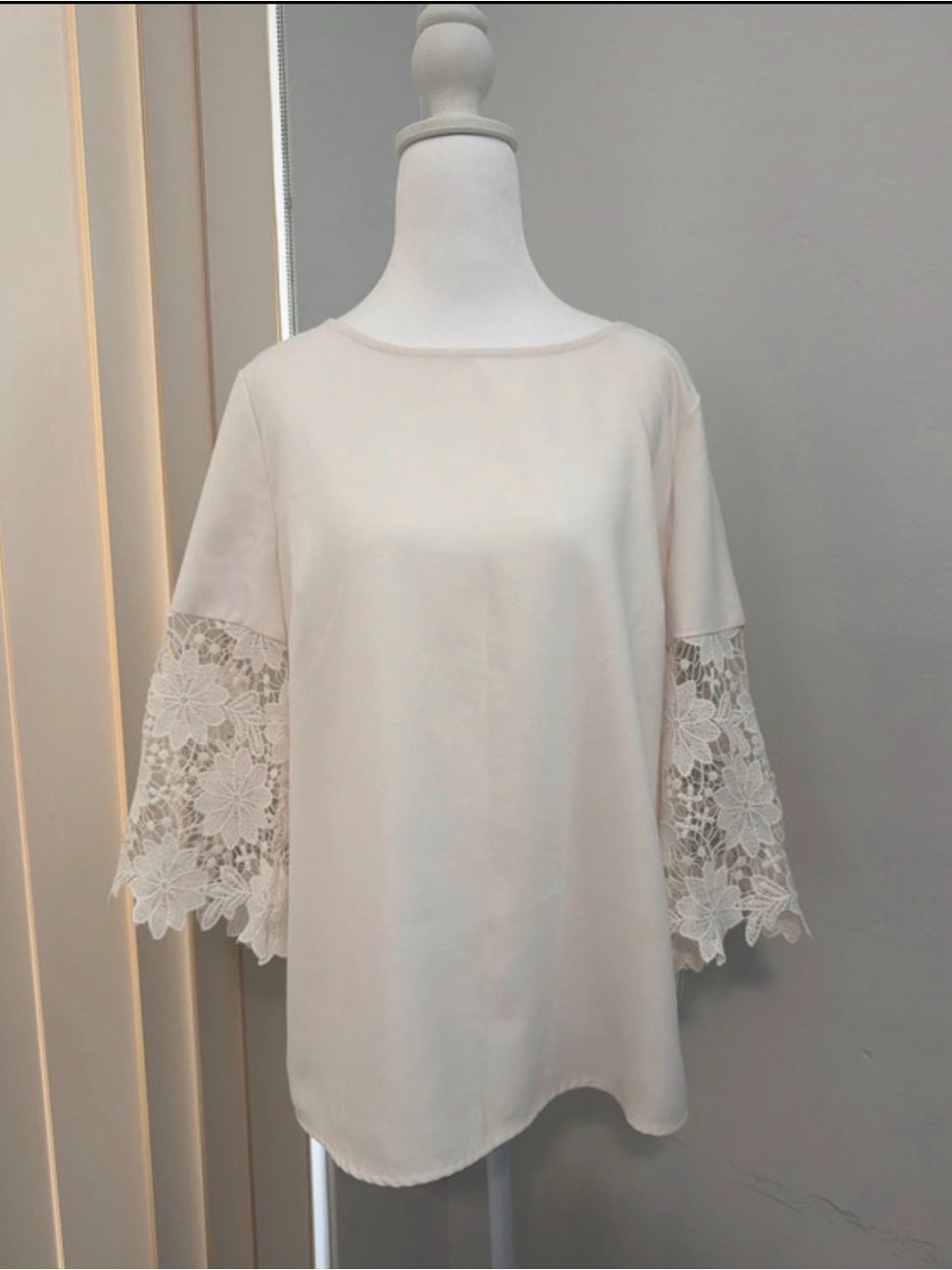 Banana Republic Ivory Lace Bell-Sleeve Blouse